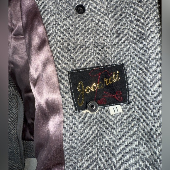 JOCARDI VINTAGE Varsity Tweed Heavyweight Layered Pleated Designer Jacket Coat - Picture 11 of 11